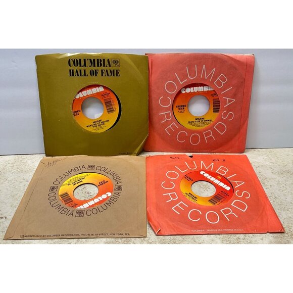 Wham! 45 Record Lot of 4 Pop Freedom Wake Me Up Edge of Heaven Blue - Picture 2 of 8